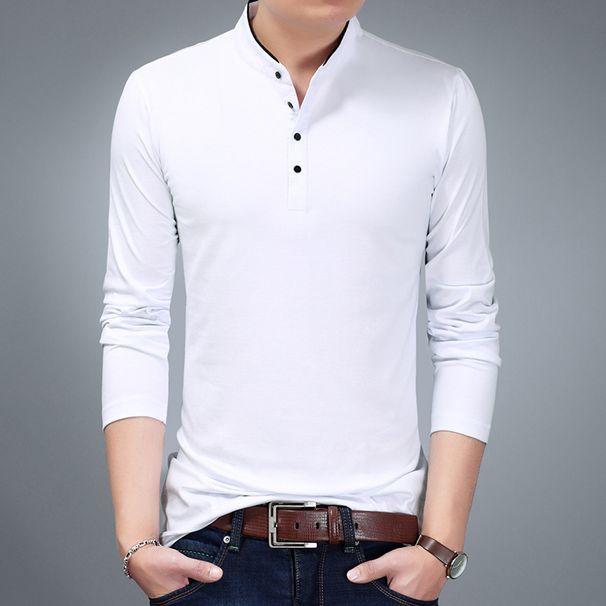 Nordmann Foreign Trade Two-Piece Stand Knitted Shirt Collar Men's Pullover Plus Size Solid Color Sweater_viptrois.com