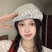 Beret Octagonal For Women, Artistic Striped Cotton Linen, Spring Summer Autumn, Face Slimming Newsboy Hat, Painter Hat_viptrois.com