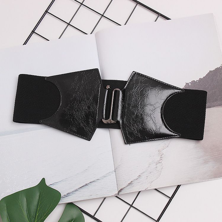 Belt for women, skirt, decorative dress, waist design, irregular wide waistband, ruffles, elastic elastic pu_viptrois.com