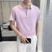 Summer New Men's Polo Shirt Short-sleeved Korean Version Solid Color Fashion High Elasticity Ice Silk Drape Seamless Lapel POLO_viptrois.com