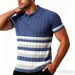 Men's Slim-Fit Short-Sleeve Polo Shirt – Cooling & Quick-Dry Business Casual Top (Breathable, Moisture-Wicking, Striped Design)_viptrois.com