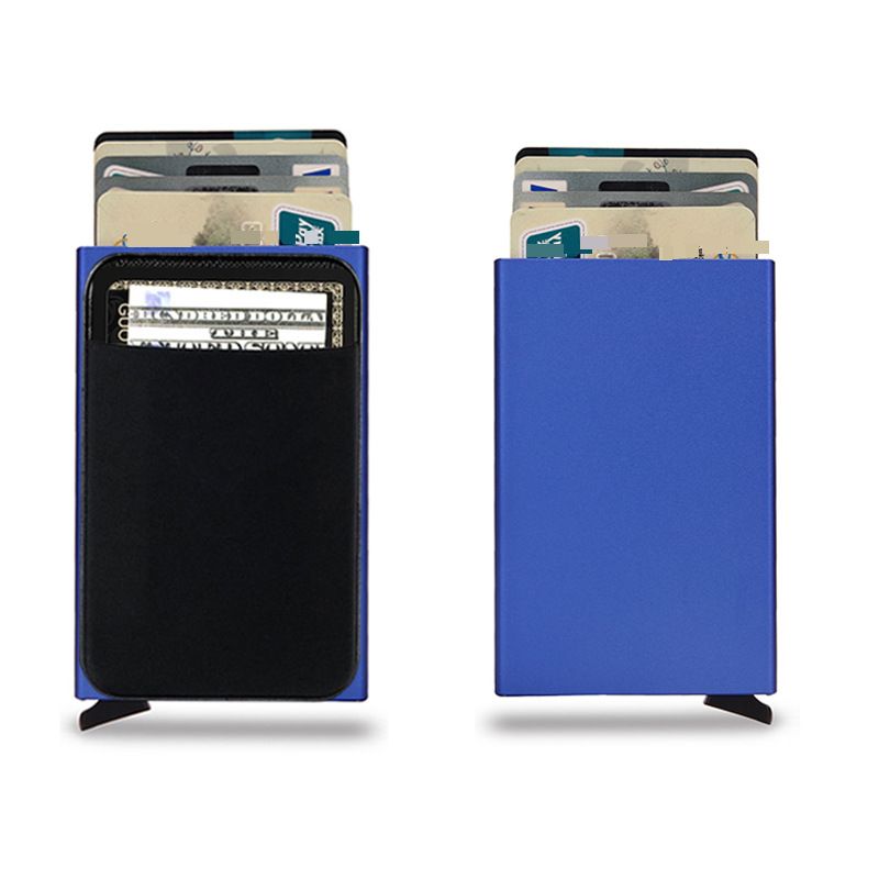 Rfid Small Card Holder Anti Demagnetization Credit Card Holder Men's Wallet Metal Men's Card Holder Wallet Multi Function Wallet_viptrois.com