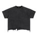 Men's Clothing Men's Vintage Boxy Cotton T-Shirt - Distressed Streetwear Tee For Casual Wear (Black/White, S-XXL)_viptrois.com