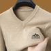 Men's Premium Wool Sweater Solid Color Autumn And Winter V-neck Knitted Sweater Casual Versatile Base Sweater_viptrois.com