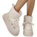 Faux Women Suede Snow 2024 Winter Lace Up Warm Padded Ski Boots Leisure Synthetic Wool Platform Short Botas Shoes 4738_viptrois.com