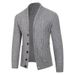 Loom Foreign Trade Cross-Border Autumn Winter New Fashion Cardigan European American Simple Solid Color Men's Sweater_viptrois.com
