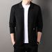 Pulse Cross-Border Hot-Selling Men's Autumn Knitted Cardigan Middle-Aged Korean Version Slim Fit Sweater Jacket Turn-Down_viptrois.com