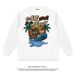 New Design American Hip Hop Street Hand-painted Black Child Print Long-sleeved T-shirt Round Neck_viptrois.com