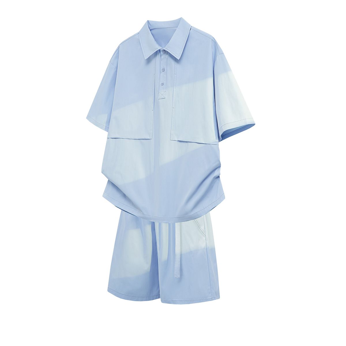 Men's Summer Casual Trendy Shirt Set New Style Collared Short Sleeved Shirt And Shorts_viptrois.com