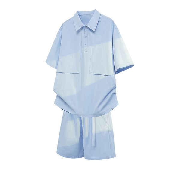 Men's Summer Casual Trendy Shirt Set New Style Collared Short Sleeved Shirt And Shorts_viptrois.com