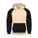 Men’s Color-Block Fleece Hoodie – Lightweight Polyester Pullover With Relaxed Fit, Trendy Two-Tone Design For Autumn & Winter_viptrois.com