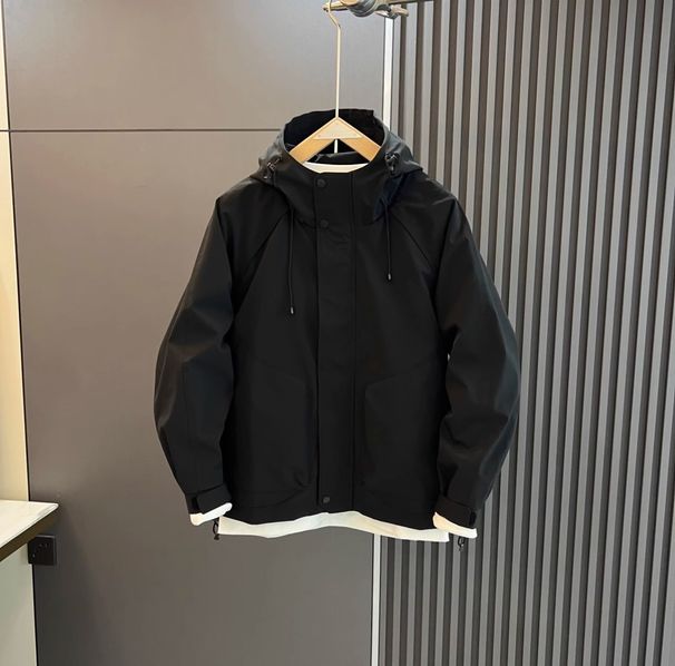 Men's Clothing Spring And Autumn Jacket Men's Assault Windproof Top Solid Color Hooded Handsome New Style Casual Loose Workwear_viptrois.com
