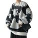 Autumn Winter Long Sleeve Trendy Brand Couple Outfit Round Neck Knitted Sweater Lazy Style Jacket Men's Top_viptrois.com