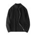Autumn And Winter Solid Color Double Zipper Sweater Fashion Versatile Knitted Sweater Long Sleeve Threaded Clothes_viptrois.com