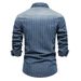 Man's clothing Heavy washed old striped denim shirt men's long sleeve denim shirt_viptrois.com