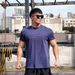 Men's Clothing steel print sports short sleeved men's T shirt with heavy cuffs for running muscle fitness and iron dog brothers brand_viptrois.com