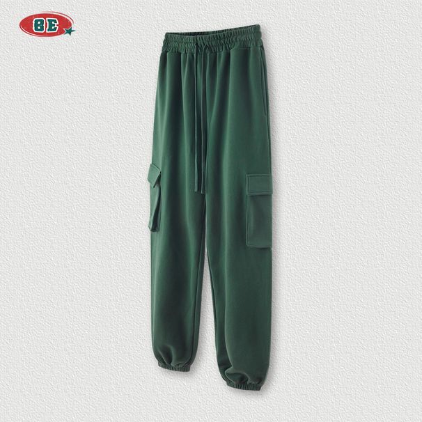 Man's clothing Fashion brand men's wholesale overalls men men plus fleece footpants loose sports casual pants_viptrois.com