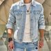 Men's Clothing spring and autumn new street men's denim loose casual coat jacket_viptrois.com
