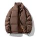 Pure Solid Color Stand Collar Down Cotton For Men And Women 2025 New Winter Thickened Warm Trendy Casual Couple Puffer Jacket_viptrois.com