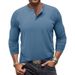 Cross-border American Autumn Men's Outdoor Leisure Light Luxury Simple Commuter Henry Shirt Long-sleeved Bottoming Shirt Men's_viptrois.com