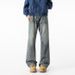 "Men's Smoky Gray Vintage Jeans – Oversized Wide-Leg Trousers (90s Streetwear, High-Waisted Drop-Crotch, Ultra-Drape Silhouette)"_viptrois.com
