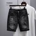 Men's Clothing Denim Shorts Men's Trendy Brand Summer Thin Style Net Celebrity Old Scratched Holes Beggar Shorts Trendy Versatile Shorts_viptrois.com