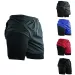 Herren-Fitness-Doppelschicht-Sportshorts – 2-in-1-Design Für Fitnessstudio, Joggen Und Schnell Trocknende Sommertraining_viptrois.com