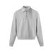 Loose Fit Versatile Solid Color Half Button Pullover Turn-Down Collar Sweatshirt Vibe Trendy American Style Spring_viptrois.com