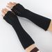 New Autumn Winter Men Women Knitted Fish Scale Fingerless Gloves Mid-Length Woolen Arm Warmers Warm Wrist Guards_viptrois.com