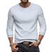Men's Clothing Autumn And Winter Slim Men's Casual Bottoming Shirt Waffle Round Neck Long Sleeve T Shirt_viptrois.com