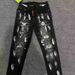 Men's Slim Fit Distressed Jeans Black/Grey Ripped Denim Pants With Stretch Comfort Mid Waist Long Cotton Pencil Pants_viptrois.com