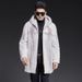 Men's Clothing Men's Mink Coat Hooded Velvet Mink Mid Length Fur Coat Casual Warm Fur European And American Large Size_viptrois.com