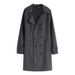 Loom Loom Cross-Border In-Stock Autumn Winter New Double-Breasted Lapel Trench Solid Color Jacket European And American Style_viptrois.com