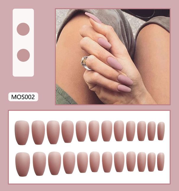 Internet Celebrity Wear Nail Nail Patch Finished Nail Nail Patch Removable European And American Frosted Personality 24 Pieces_viptrois.com