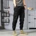 Men's Clothing Retro Wide Leg Casual Versatile Japanese Retro Wide-Leg Cargo Pants - Elastic Waist Jogger Pants In Grey, Khaki, Black & Army Green_viptrois.com
