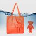 Solid Color Bear Doll Plus Cotton Shopping Bag New Style Portable Folding Shopping Bag Large Capacity Portable Shopping Bag_viptrois.com