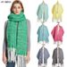 Unisex Loop yarn fishbone pattern thickened solid color coarse fringe scarf shawl_viptrois.com