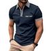 European And American Cross-Border Summer Short Sleeve Button Color Block Men's Sports Polo Shirt_viptrois.com