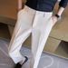 Men's Clothing Slim Fit Skinny Trousers Men's Autumn White Nine Point Trousers Non Iron Anti Wrinkle Business Formal Straight Casual Pants_viptrois.com
