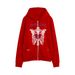 Zipper Hoodie Gothic Skull Hooded Cardigan Men's Fashion Loose Hip Hop Jacket_viptrois.com