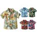 Hawaiian Shirt Multi Color Children's Lapel Trendy Cardigan Beach Hair Holiday Short Sleeved Flower Top Casual Jacket_viptrois.com