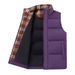 Men's Winter Vest With Stand Collar, Thickened Warm Sleeveless Jacket, Solid Color Casual Layering Piece For Big & Tall (Black/White/Purple/Red)_viptrois.com