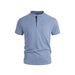 Men's Classic Fit Polo Shirt, Breathable Cotton Blend Short Sleeve Top With Button-Up Collar For Casual Summer Wear_viptrois.com