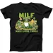 Man I Love Frogs MILF Mushrooms Cute Funny Gift Tee Black T Shirt Mens Womens Tees Top 296_viptrois.com