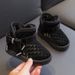 Girls' snow boots fleece-lined thick waterproof non-slip baby cotton shoes autumn and winter New baby warm shoes children's shoes_viptrois.com