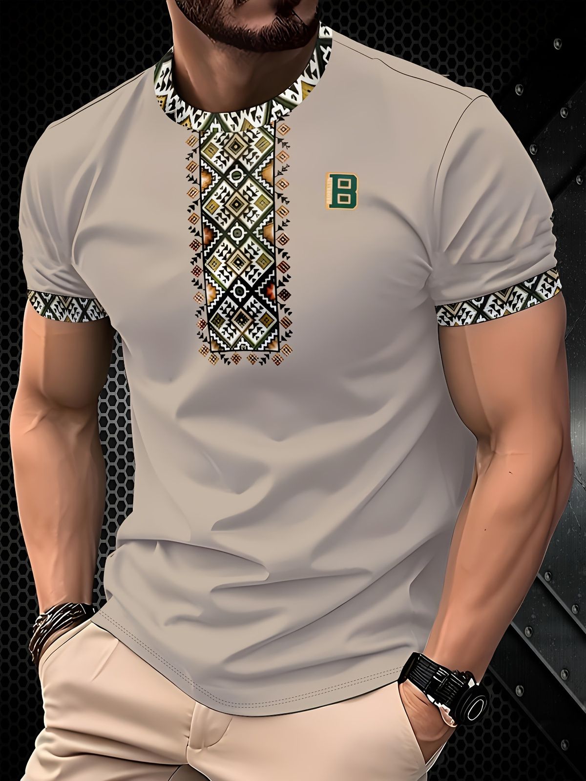 Men's Clothing New Casual Versatile High Quality Men's Short Sleeve T Shirt_viptrois.com