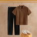 Summer Men's Linen Suit Short Sleeved Polo Shirt Casual Pants Versatile Business Two Piece Set_viptrois.com