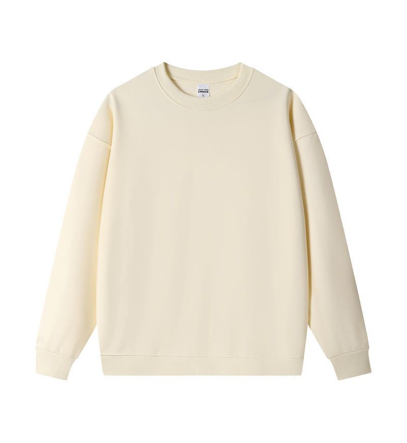 Men's Clothing Men's Heavyweight 350g Cotton Blend Crewneck Sweatshirt - Casual Solid Color Pullover Hoodie For Everyday Wear_viptrois.com