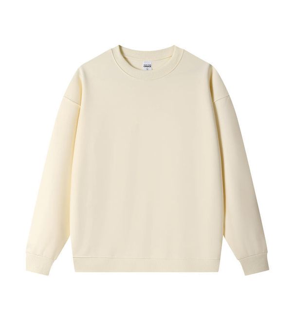 Men's Clothing Men's Heavyweight 350g Cotton Blend Crewneck Sweatshirt - Casual Solid Color Pullover Hoodie For Everyday Wear_viptrois.com