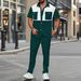 Men's Clothing Waffle Four Breasted Pocket Color Matching Short Sleeved Shirt And Trousers Two Piece Suit_viptrois.com